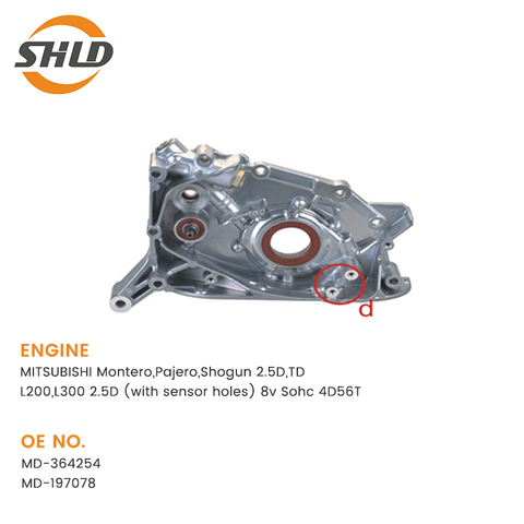 MD-364254 MD-197078 YSK-MB1214 Oilpump for Mitsubishi Montero 2.5d ، TD L200 ، L300 2.5D (مع ثقوب المستشعر) 8V SOHC 4D56T